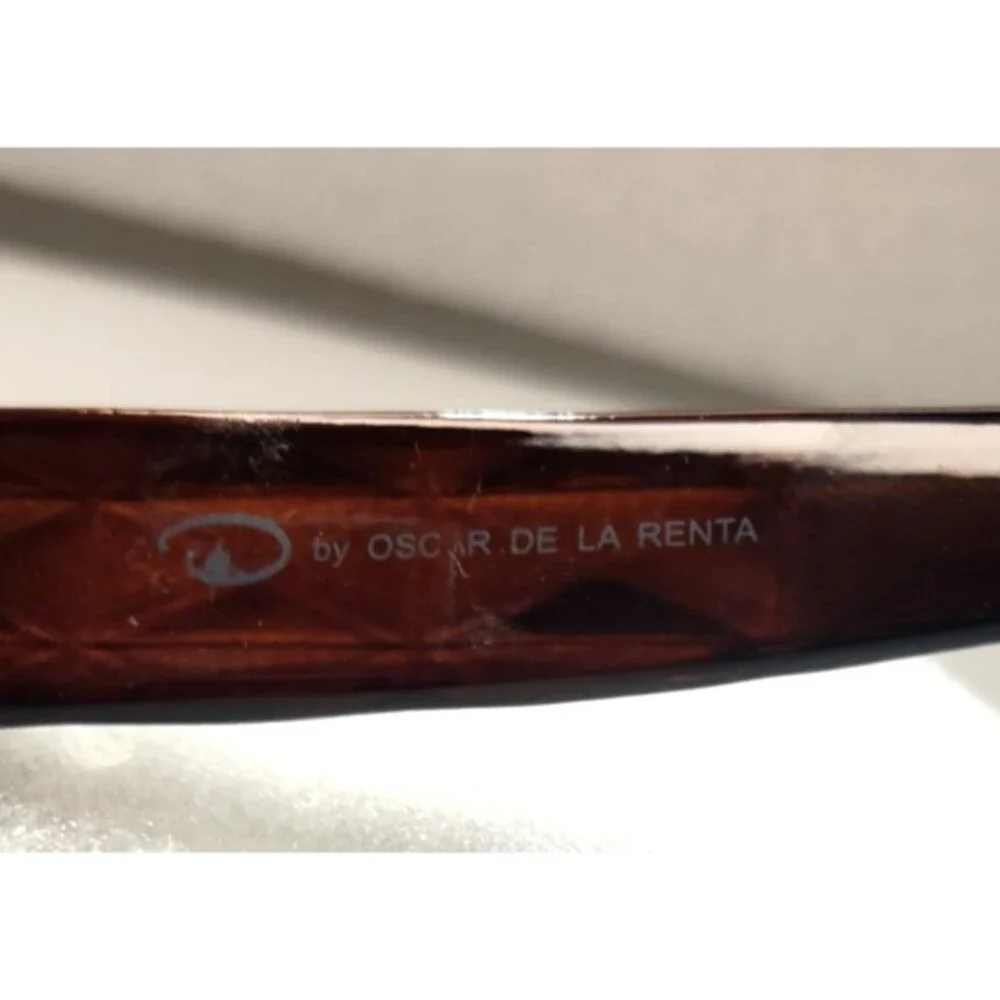 Vtg Oscar de la Renta Brown Oversized Sunglasses Rectangle Mod 1360 57-13-139